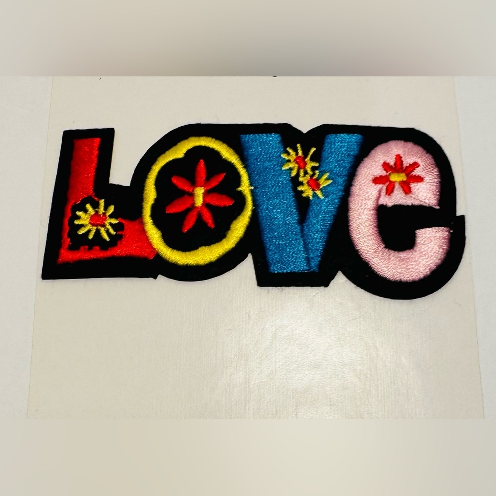 Embroidered LOVE Iron-On Applique Patch NWT